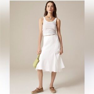 J Crew Skirt L Gwyneth Linen White